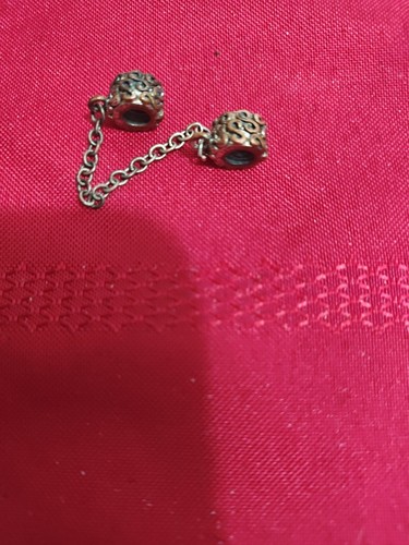 Pandora Safety Chain Charms Silver and Gold - Picture 2 of 7