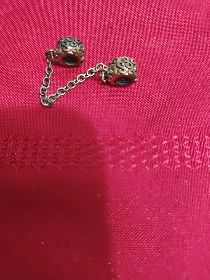 Pandora  Safety Chain Charms Silver and Gold - Image 2 of 4