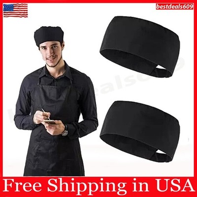  2Pcs Unisex Chef Hats Kitchen Cooking Food Service Caps Chef Hats Adjustable 