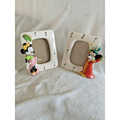 Vintage Schmid Disney Mickey & Minnie Mouse Picture Frames Music Boxes  Japan