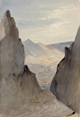 CAROLINE ANN BRERETON Aquarell Gemälde CASTLETON DERBYSHIRE um 1850