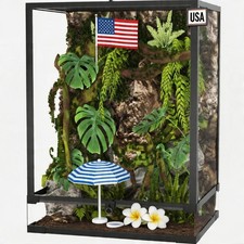 67 Gallon Reptile Tall Glass Terrarium Toughened Glass Reptile Tank, Hinge Door