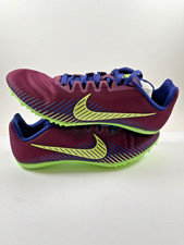 Size 11W - Nike Racing Air Zoom Rival M 9 Track Cleats Purple Green Spikes