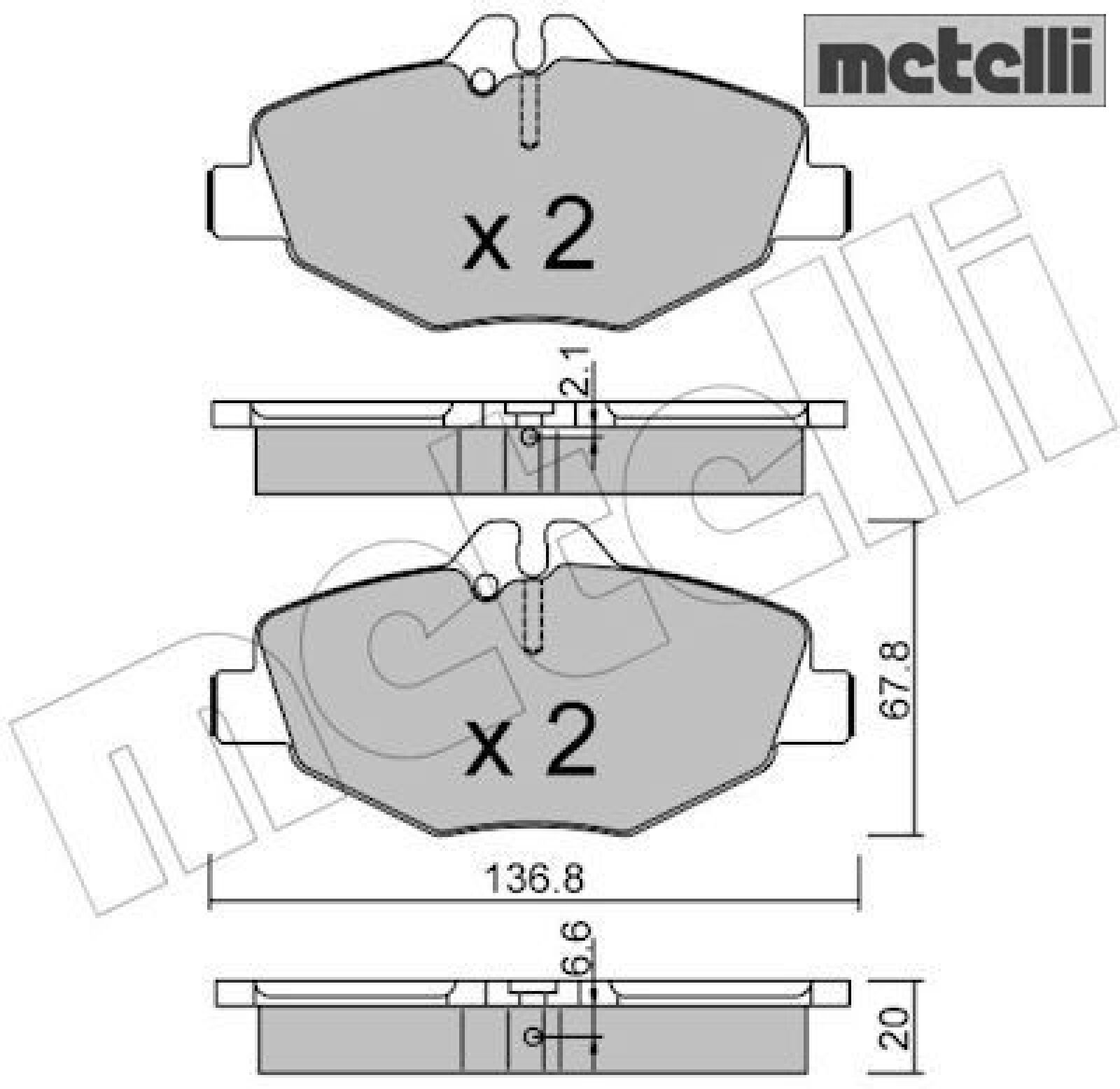 metelli 22-0562-0 Bremsbelagsatz für Scheibenbremse Bremsbelagsatz