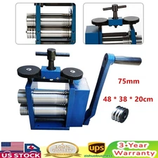 NEW Manual Combination Rolling Mill Machine 75mm Jewelry Metal Tools Equipment