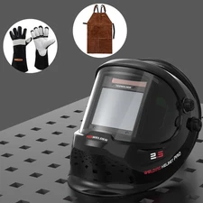 Auto Darkening Welding Helmet 180° View 1/1/1/1 TIG MIG ARC +Gloves +Apron