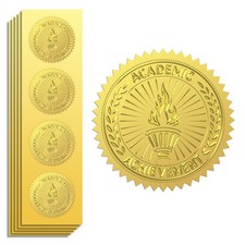 25sheets Self Adhesive Foil Embossed Stickers Medal tion Sticker Torch 5x5cm 