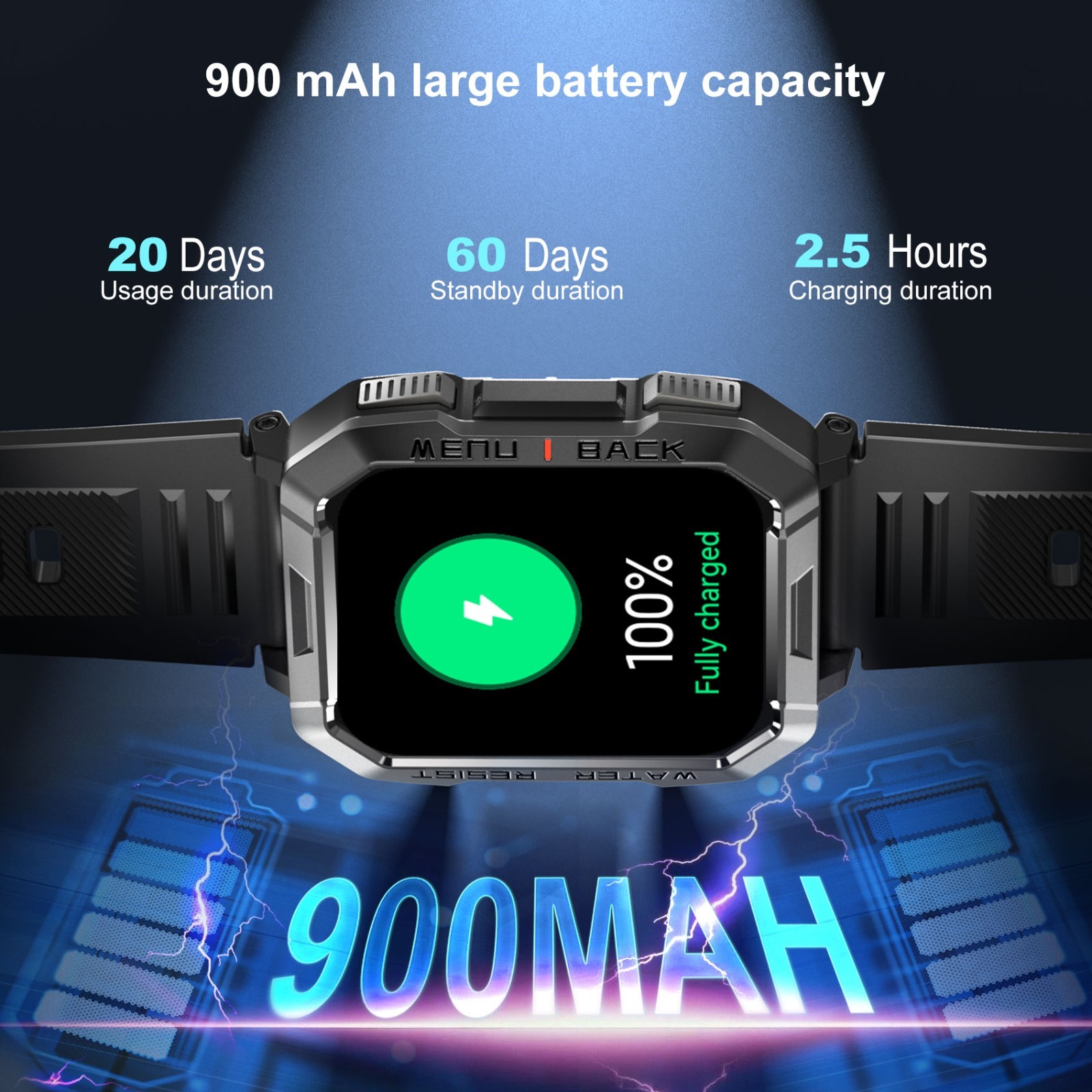 Military Smart Watch for Men(Call Receive/Dial)Rugged Tactical Fitness Tracker alternate view 2