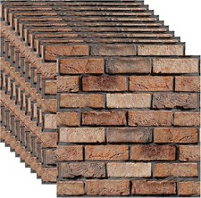 3D Wall Panels Peel and Stick - 10 Pack Brick Textured PVC Panels