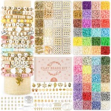 Clay Beads 3 Boxes Bracelet Making Kit, 10800pcs Beads for Jewelry M...