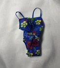 Vintage 1999 Barbie Hawaii Midge 24617 Blue Floral Bathing Suit Outfit Only