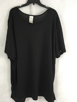 ROAMAN S Woman s Plus Short Sleeve Lightweight Tunic Top Size 4X Black 