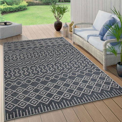 Trellis Bohemian Indoor/Outdoor Non-Shedding Patio Deck Backyard Area Rug 7' ...