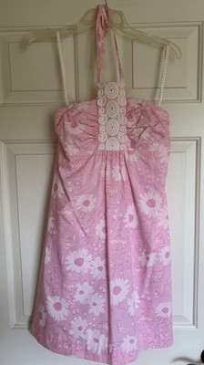 Vintage Lilly Pulitzer Daphne Halter Dress Size 2 in  We Were Robbed  print 