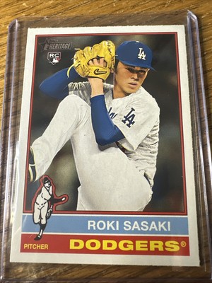 2025 Topps Heritage #224 Roki Sasaki RC Rookie Los Angeles Dodgers