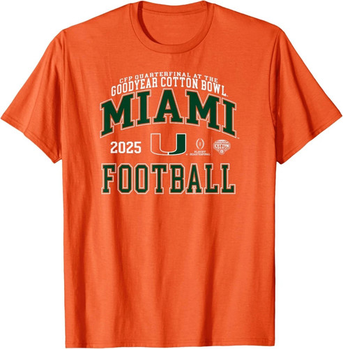 Miami Hurricanes Cotton Bowl 2025-2026 CFP Quarterfinal Logo T-Shirt