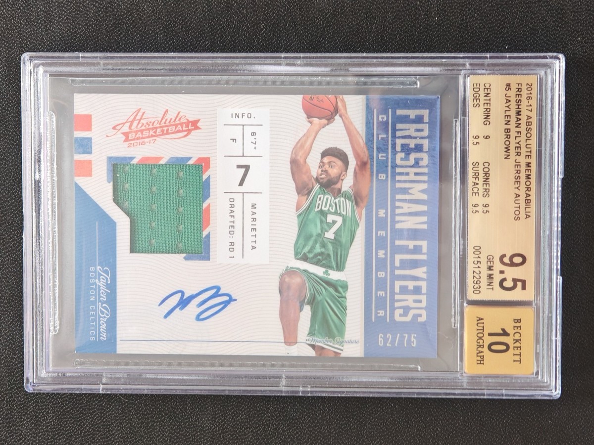 Jaylen Brown RC GD 25枚限定 ジャージナンバー　激レア 2016-17 Absolute Jaylen Brown Rookie RC Jersey Autograph 62/75 BGS