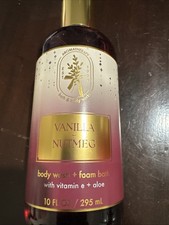 BATH  BODY WORKS AROMATHERAPY VANILLA NUTMEG BODY WASH FOAM BATH 10 FL OZ NEW