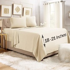 Empyrean Extra Deep Pocket Fitted Sheet - 110 GSM Set of 4 Extra Deep Pocket ...