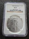 1998 S$1 Silver Eagle NGC MS69 Brown Label
