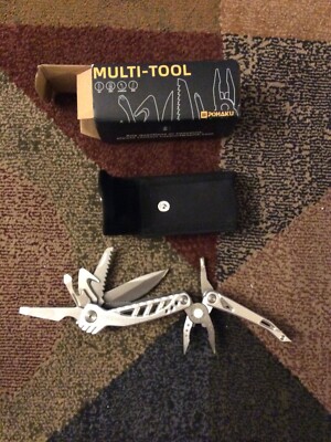Pohaku Portable Multi Tool Pliers Knife, Saw Blade, File, Bottle Opener,silver