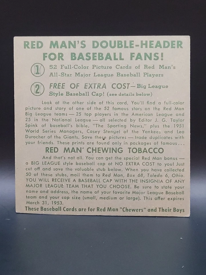 1952 Red Man, #9 Monte Irvin, Good Condition - Image 2 of 2