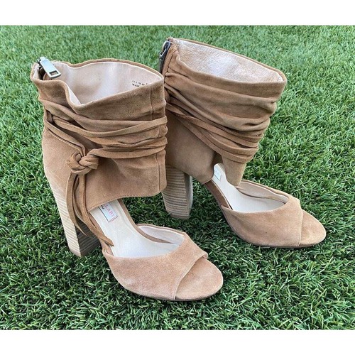 Chinese Laundry Suede Booties Kristin Cavallari Leigh Camel Kid Zip Up 8 NEW - Picture 2 of 10