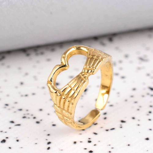 Anillo corazón mano oro, anillo corazón amor, anillo declaración amorosa, regalo para tu amante - Imagen 4 de 4