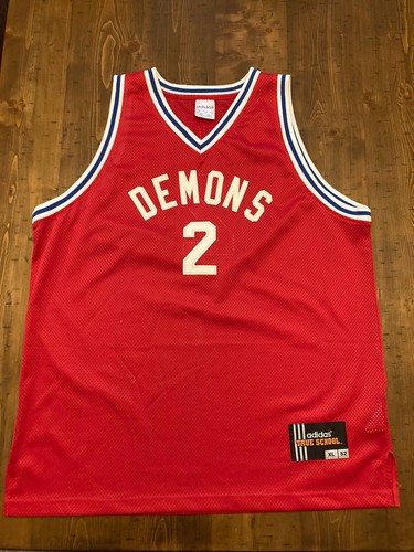 Tim Duncan DEMONS HIGH SCHOOL JERSEY ADIDAS TRUE SCHOOL Men’s 52 XL SEWN Red - Picture 1 of 11