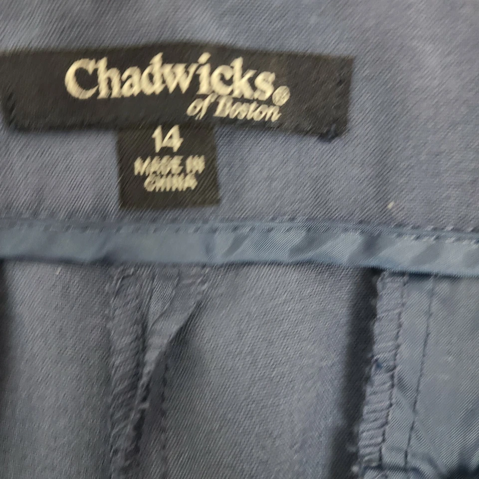 Pantalones Chadwicks of Boston para mujer talla 14 lisos todo azul Audrey con bolsillos Foto 3 de 4