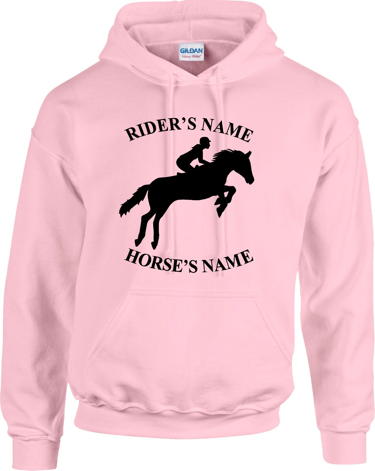 Felpa con cappuccio personalizzata cavallo pony pannocchia saltatore fantino dressage pullover equino