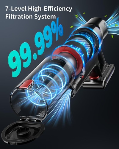 550W/45Kpa Cordless Vacuum Cleaner,Vacuum Cleaner up to 60mins Runtime,with LED - Picture 5 of 7