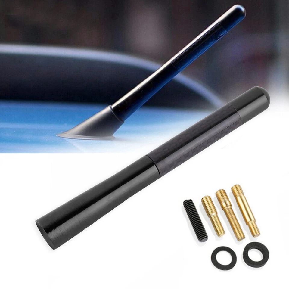 4,7-дюймовая черная автомобильная антенна из углеродного волокна радио FM-антена с комплектом винтов - Изображение 3 из 4