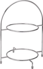 Chrome 2 Tier Cake Plate Stand Stainless Steel Plate Stand 12.5"(32Cm) Pack Of 1