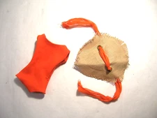 Vintage Original 1960s Barbie In The Swim Straw Hat Orange Swimsuit !!
