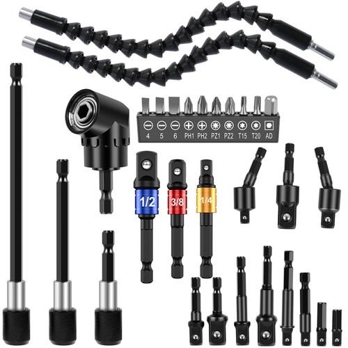 H9 Flexible Shaft Drill Bit Extension Kit, Flexible Soft Shaft Extension Screwdriver Bits & Sockets Nut Electric Bit Power Repair DIY Tools For Drill Drilling Machine (22 Pieces Set - View #4