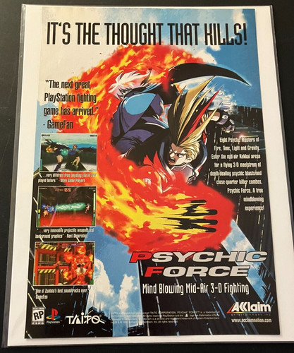 Psychic Force by Acclaim - Vintage Gaming Print Ad / Poster / Wall Art - CLEAN