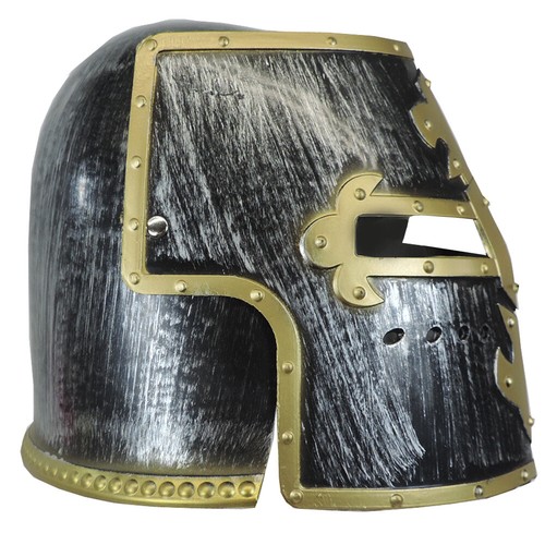 Adult Knight Crusader Templar Costume Helmet w/ Moving Visor - Picture 2 of 6