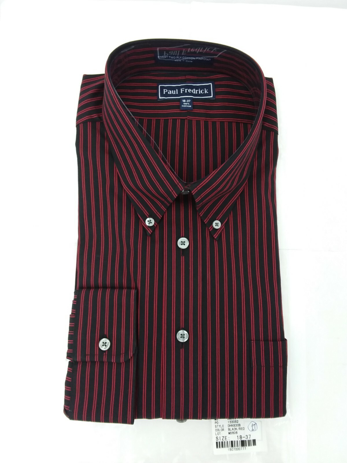 Paul Fredrick Dress Shirt Black/Red 18 