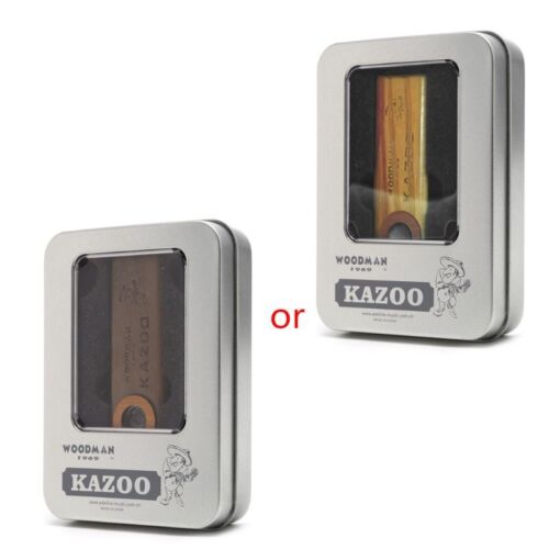Musical Instrument Harmonica Wooden Kazoo with Metal Padded Box Kids Party Gift