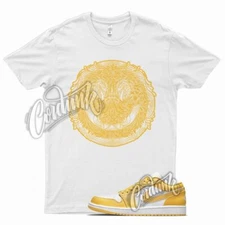 White HAPPY T Shirt for J1 1 Pollen Yellow University Gold SB Overbreak 