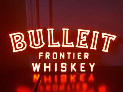 Bulleit Frontier Whiskey 24''x20'' Neon Sign Light Lamp Display Bar Wall Decor AL