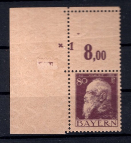 Bavaria 85I Plnr With Plattennummer 1 MNH Unstamped (T4661