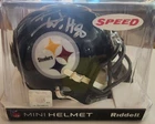 TJ WATT #90 STEELERS AUTOGRAPHED SPEED NFL RIDDELL MINI HELMET