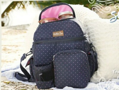 Matilda Jane Navy and Pink Polka Dot Backpack (and cooler) Matilda Jane Backpacks Deals - New and used pre-owned Finds  main image 4