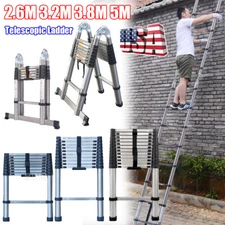 Telescopic Ladder 8.5-16.5FTExtension Folding Multi Purpose Stainless Steel Step