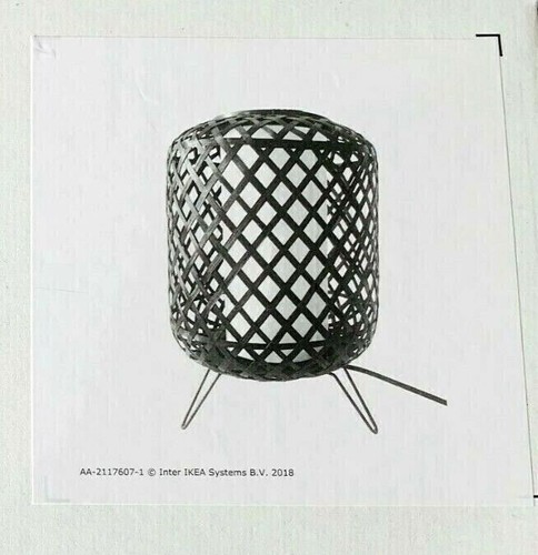 IKea GOTTORP Led Table Lamp Bamboo Handmade Black 9 x 13 ", 404.409.45 NEW - 第 2/4 張圖片