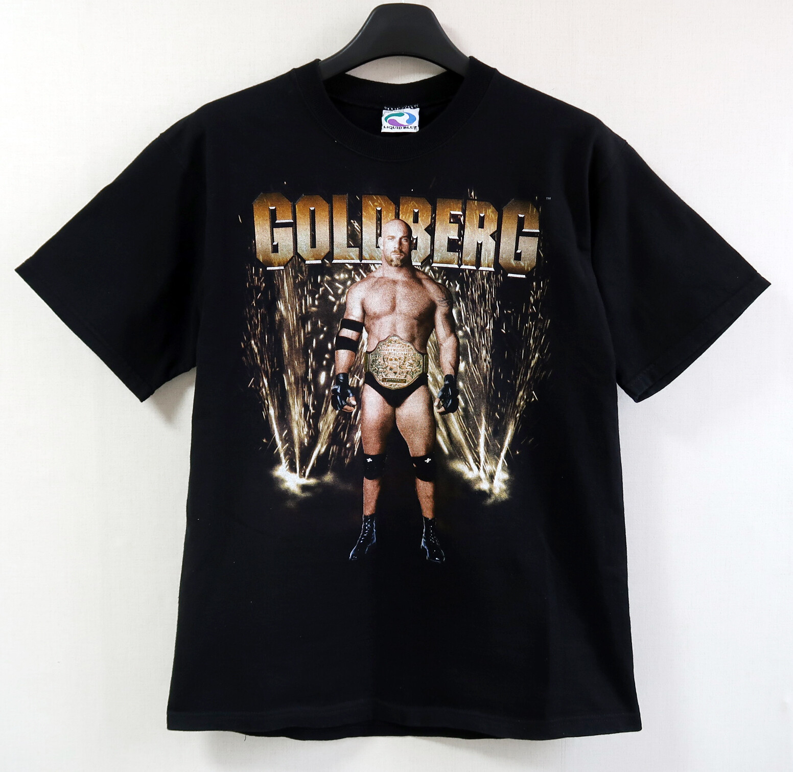 90s vintage WCW T Shirt Wrestling WWE WWF1998 Bill Goldberg LIQUID BLUE TEE image 9
