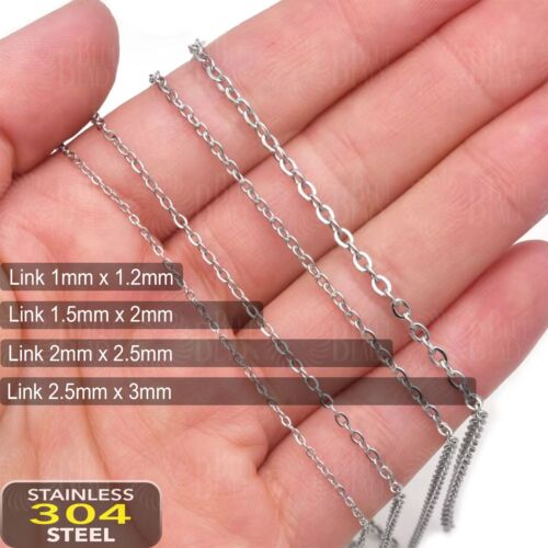 5 Yard Edelstahl Flachkabel Gliedkette Schmuckherstellung - Bild 2 von 10