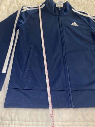 Adidas Essentials 3 Stripes Warm-Up Track Jacket Boys Blue Size 6 - Picture 8 of 12
